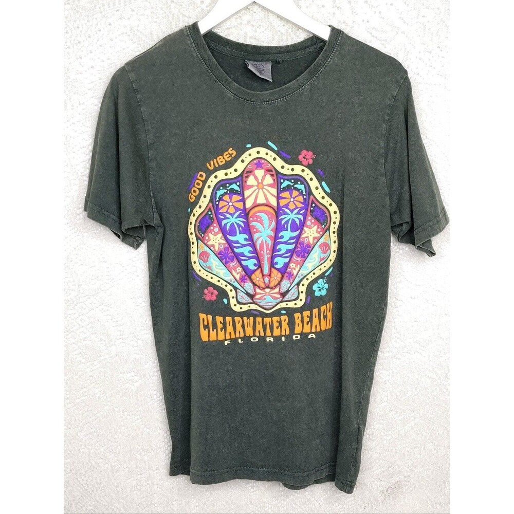 Clearwater Beach Colorful Shell Graphic Tshirt U S Vintage Size Small
